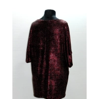 Wieczorowa tunika Oversize z bordowo/różowym błyskiem